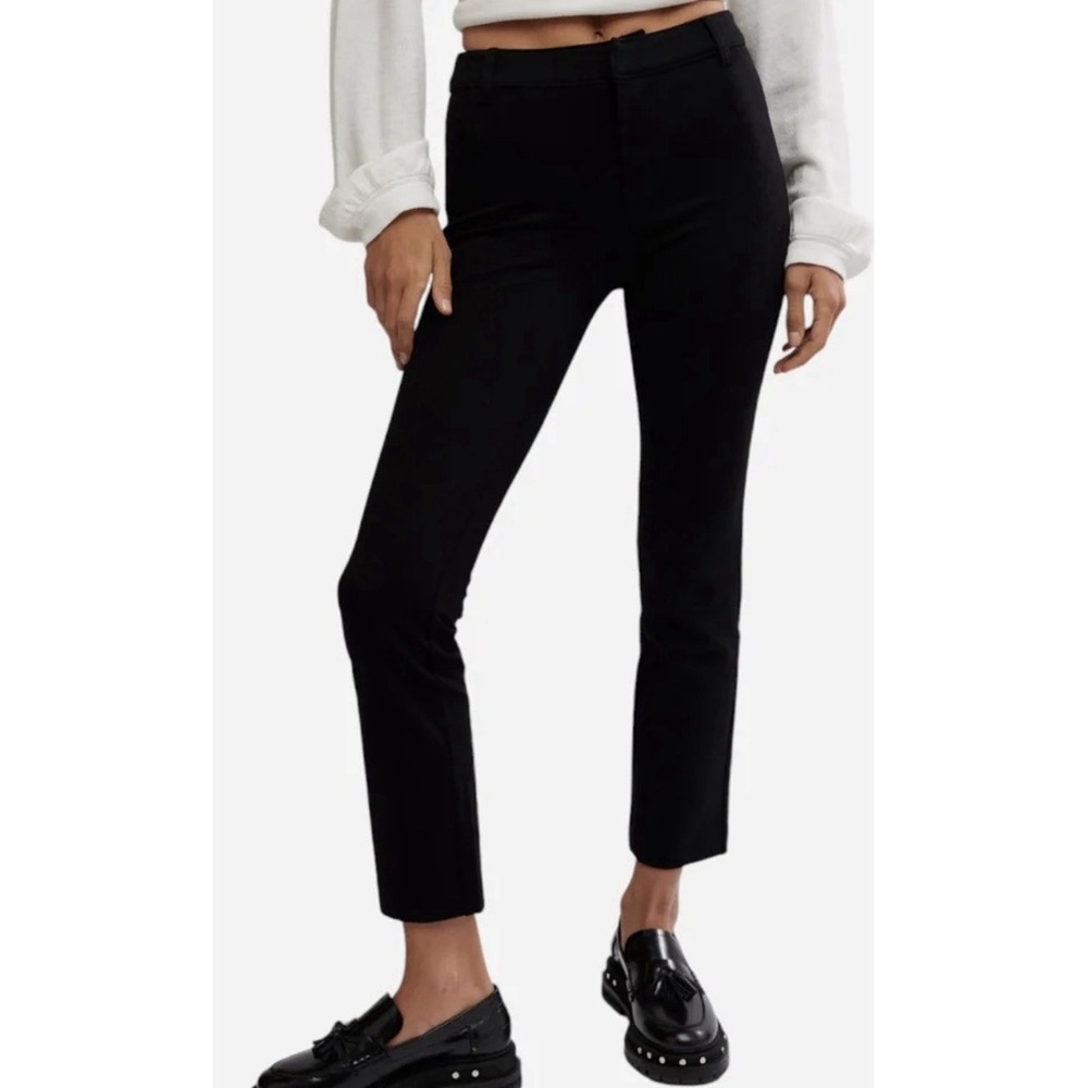 Free People Molly Slim Crop Pants Black size 2